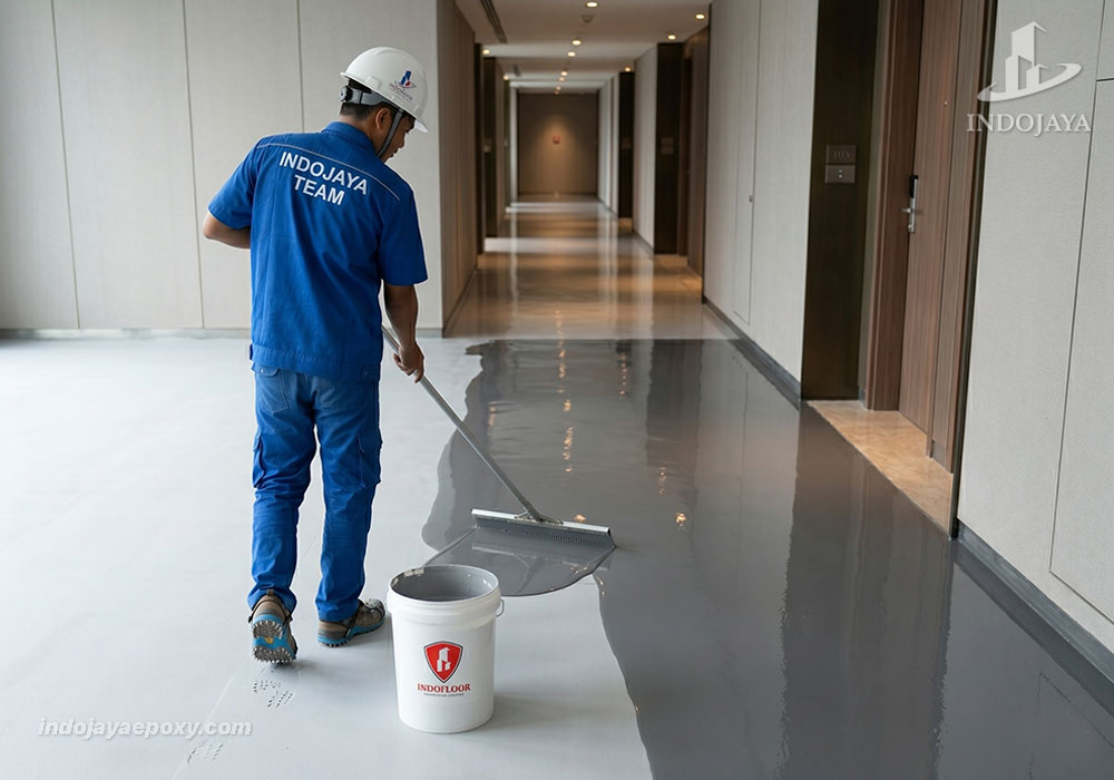 Proses Pengecatan Epoxy Lantai Hotel