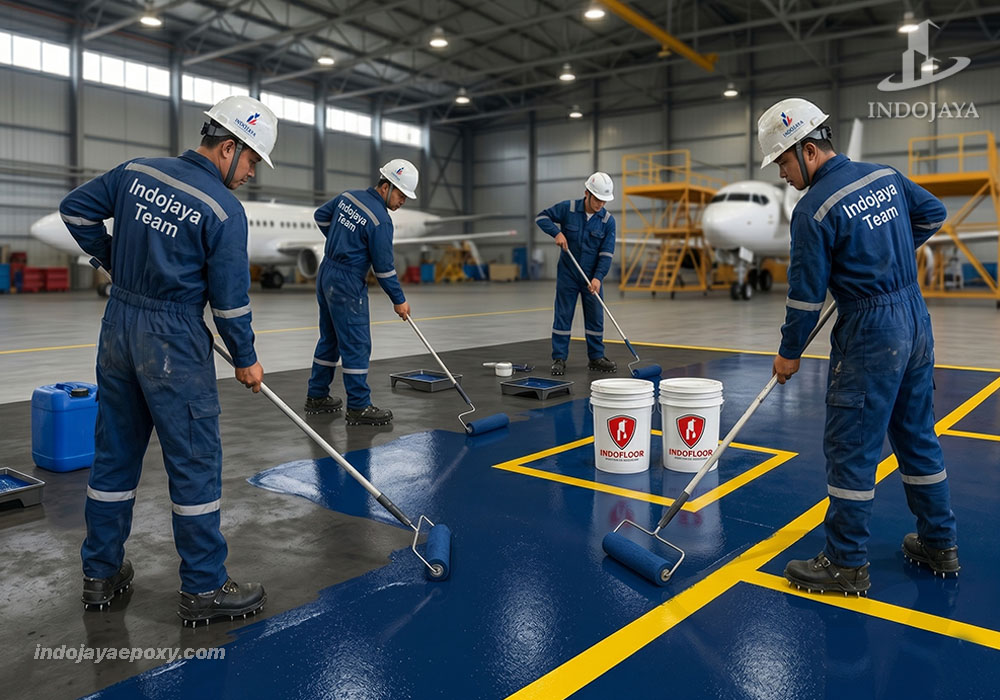 Jasa Epoxy Lantai Hanggar Pesawat by Indojaya