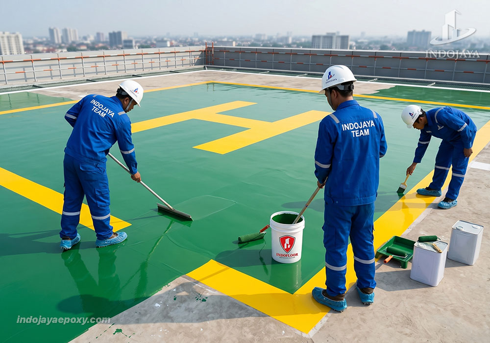 Jasa Epoxy Lantai Helipad by Indojaya