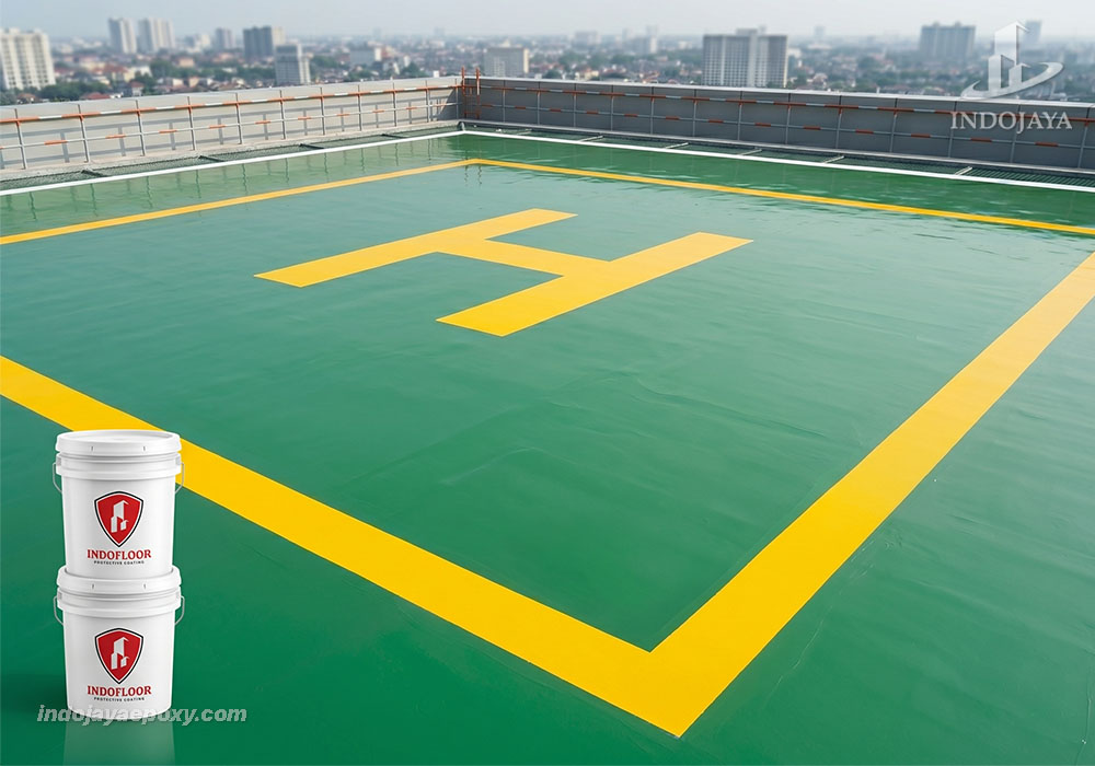 Pekerjaan Pengecatan Lantai Epoxy di Helipad