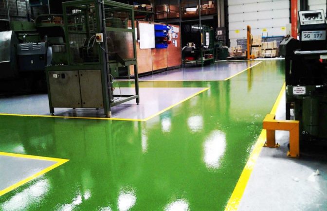 Cat Epoxy lantai Pabrik plastik