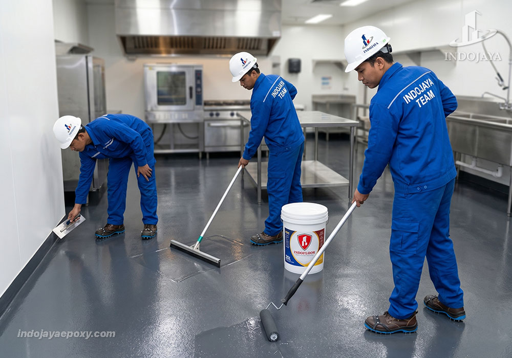 Jasa Epoxy Lantai Dapur by Indojaya