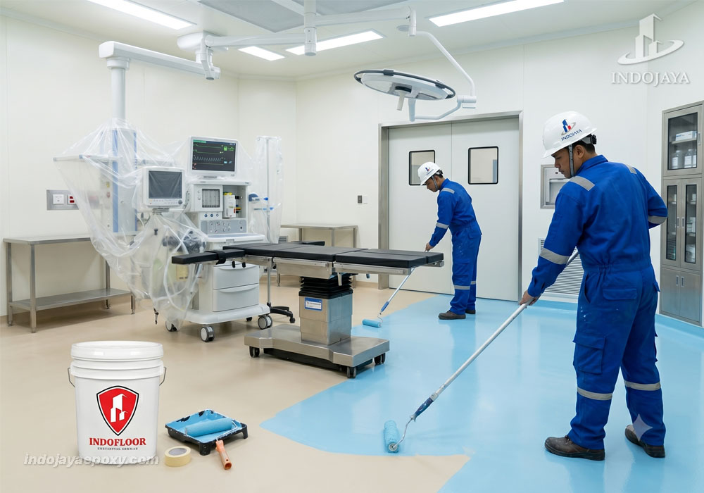 Pengecatan Epoxy Lantai pada Ruang Oprasi Rumah Sakit by Indojaya
