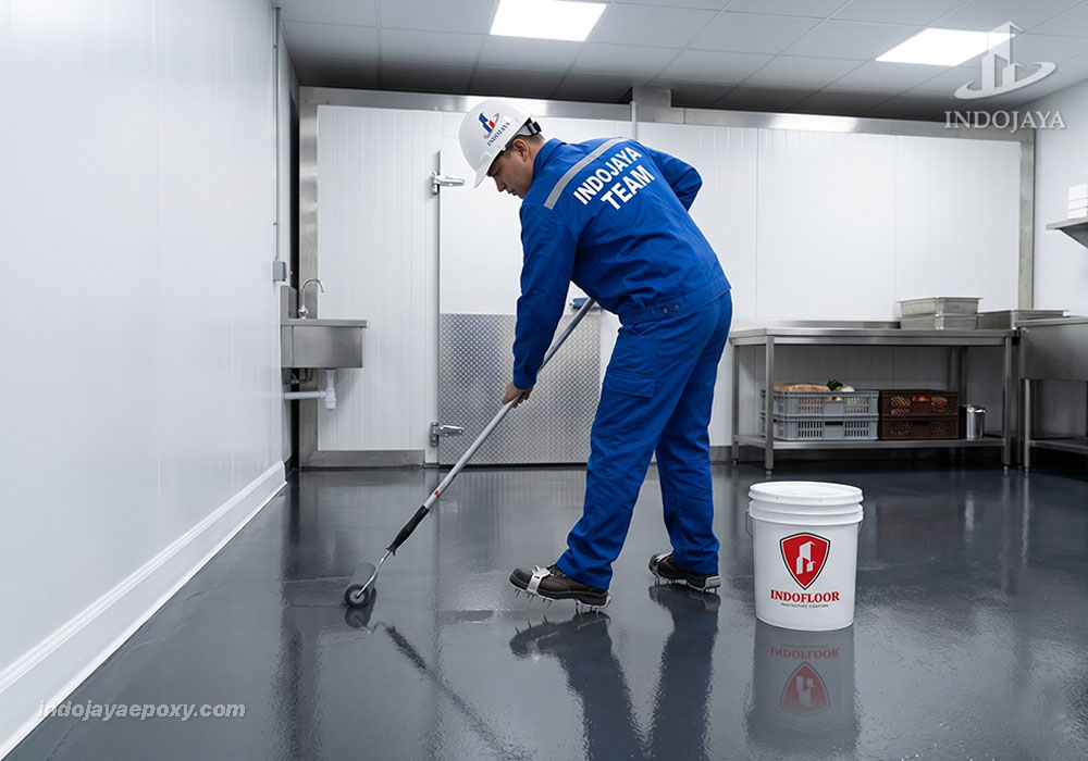 Proses Pengecatan Lantai Epoxy Dapur