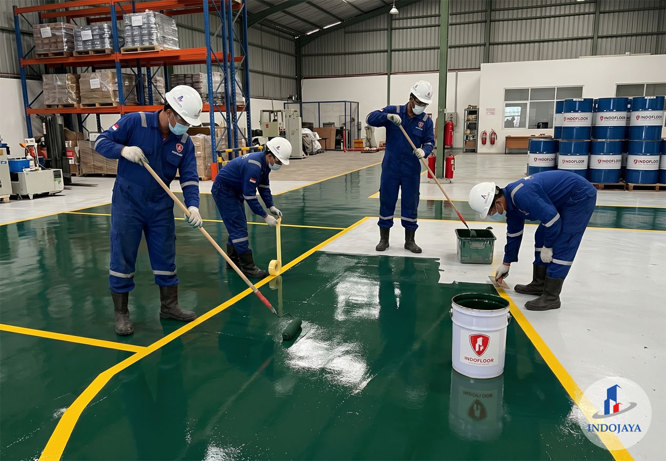Pekerjaan Pengecatan Epoxy Lantai di Gudang